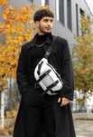 Мужская белая бананка, поясная сумка, crossbody