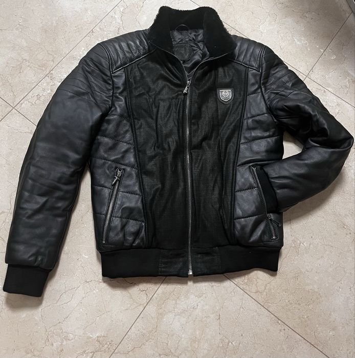 Чоловіча шкіряна зимова куртка