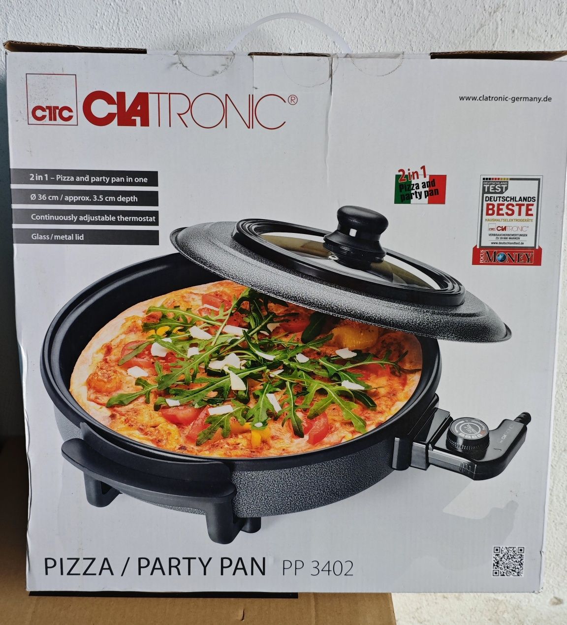 Patelni elektryczna 2w1 pizza patelnia party Clatronic PP 3402 Ø36cm