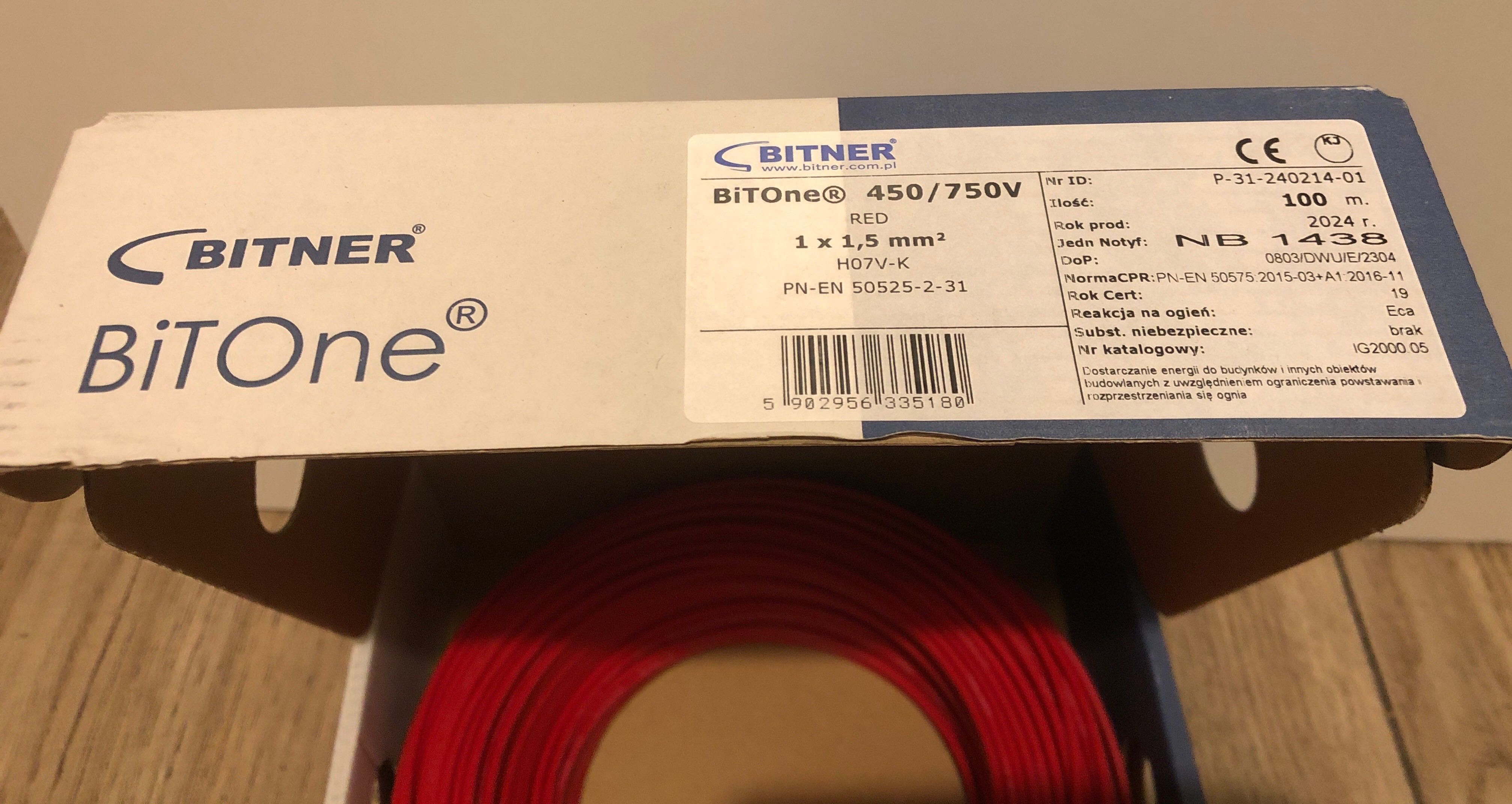Przewód linka LGY 1x1,5mm2 czerwona BITNER 92 m