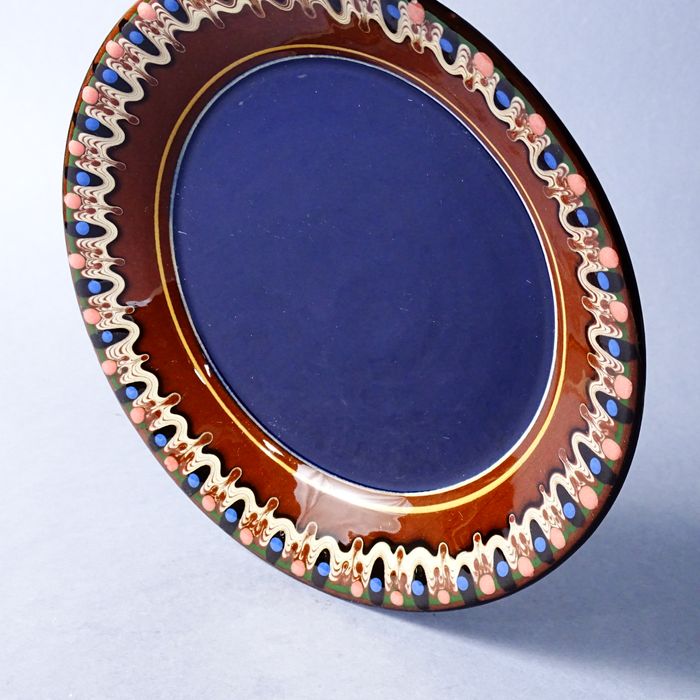 folk ręcznie malowany naścienny gliniany talerz patera