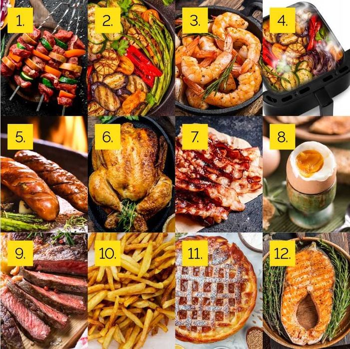 Frytkownica beztłuszczowa 6,5L Air Fryer 1700W Duże Okno + Przepisy