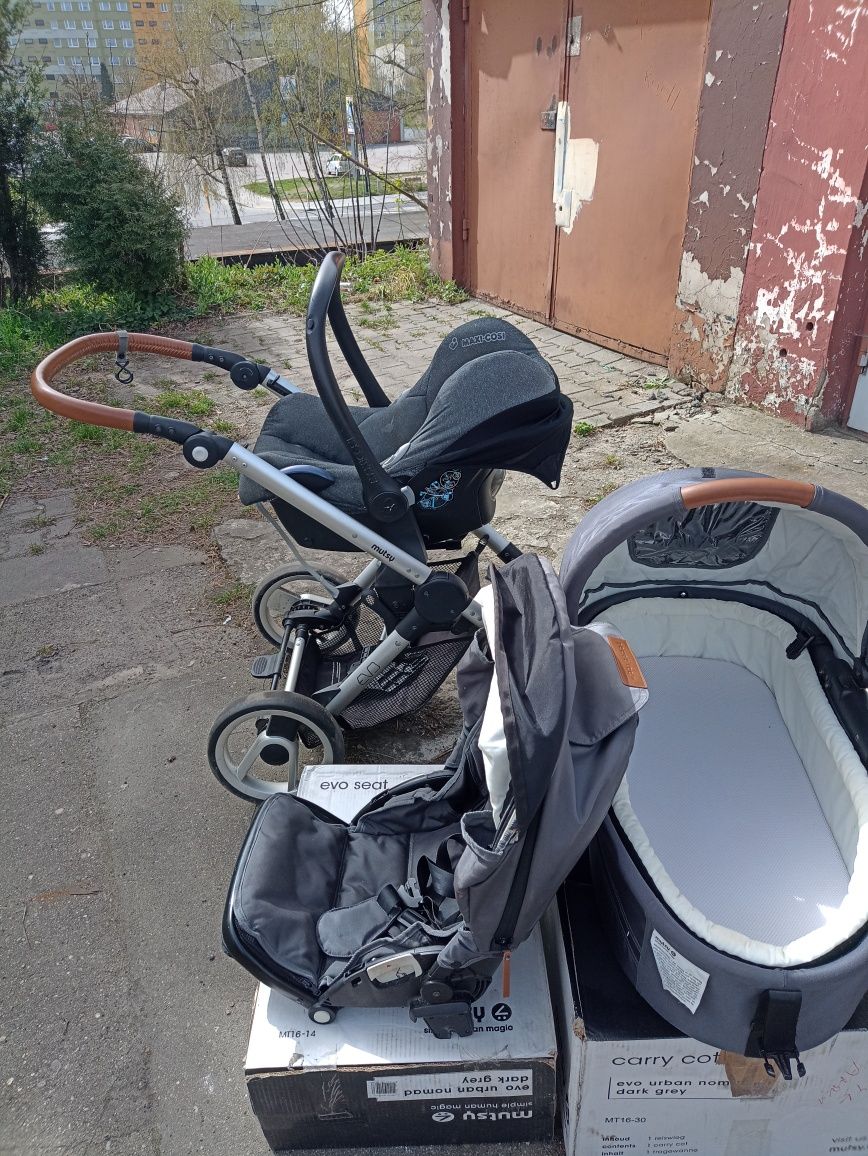 Mutsy evo 3 w 1 Urban  nomad  wózek gondola spacerówka maxi cosi