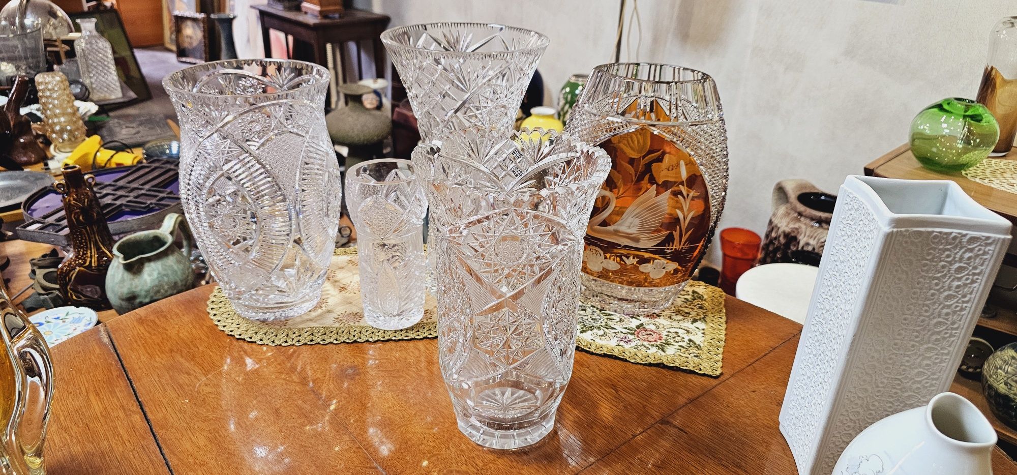 Duży kryształowy wazon - Vintage Prl
