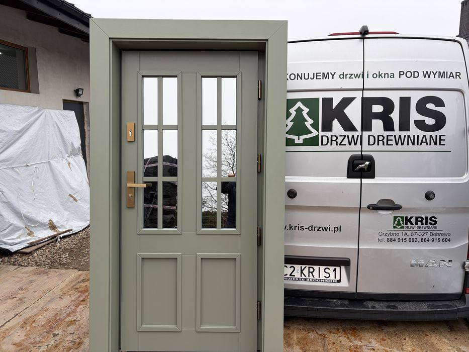 Drzwi zewnętrzne drewniane OD RĘKI Amerykańskie Cała Polska montaż