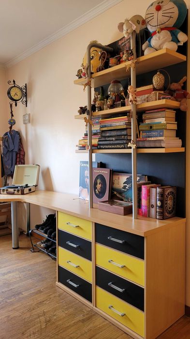 Estante e Secretária 2 em 1 para Quarto ou Escritório