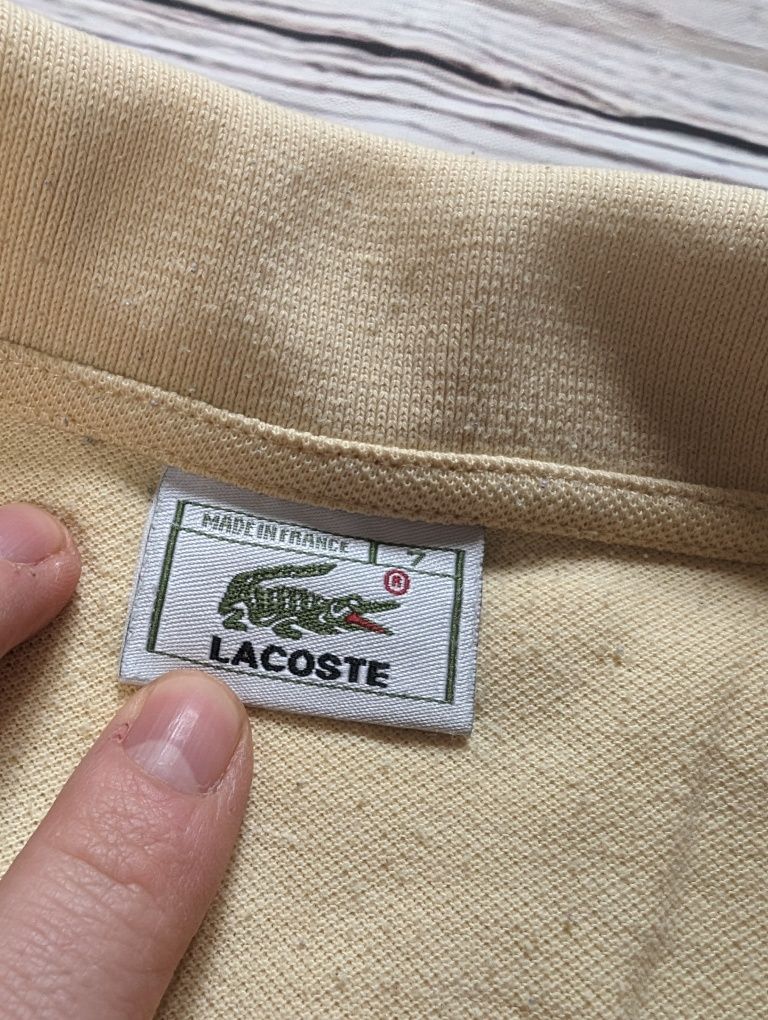 Żółta koszulka polo polowka Lacoste vintage