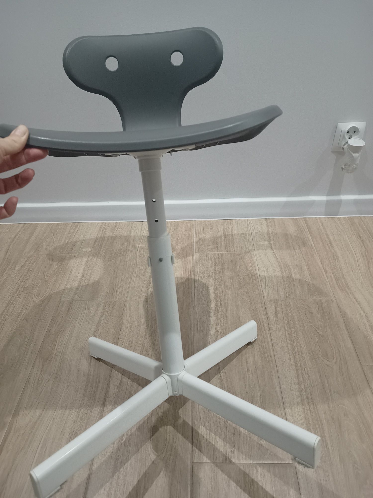 Ikea krzesło do biurka szkolne uczeń Molte szare regulowane