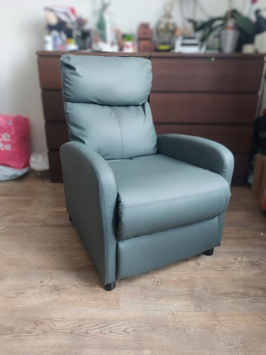 Fotel rozkładany wypoczynkowy szary