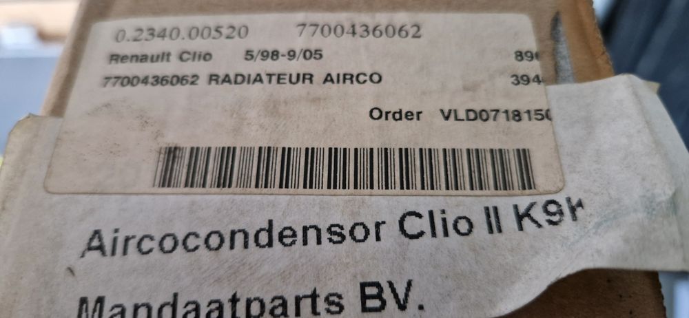 Chłodnica klimatyzacji Clio II 2 1.5 dci Nowa