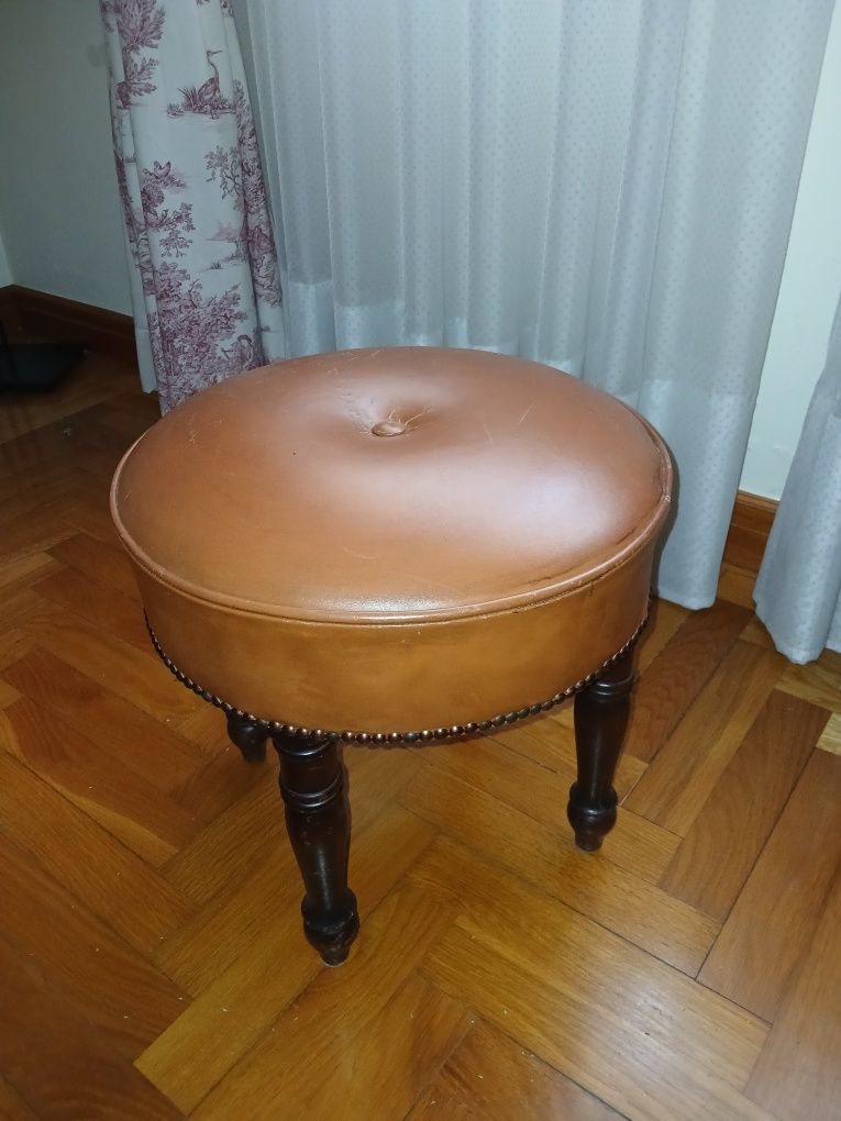 Banqueta vintage pele