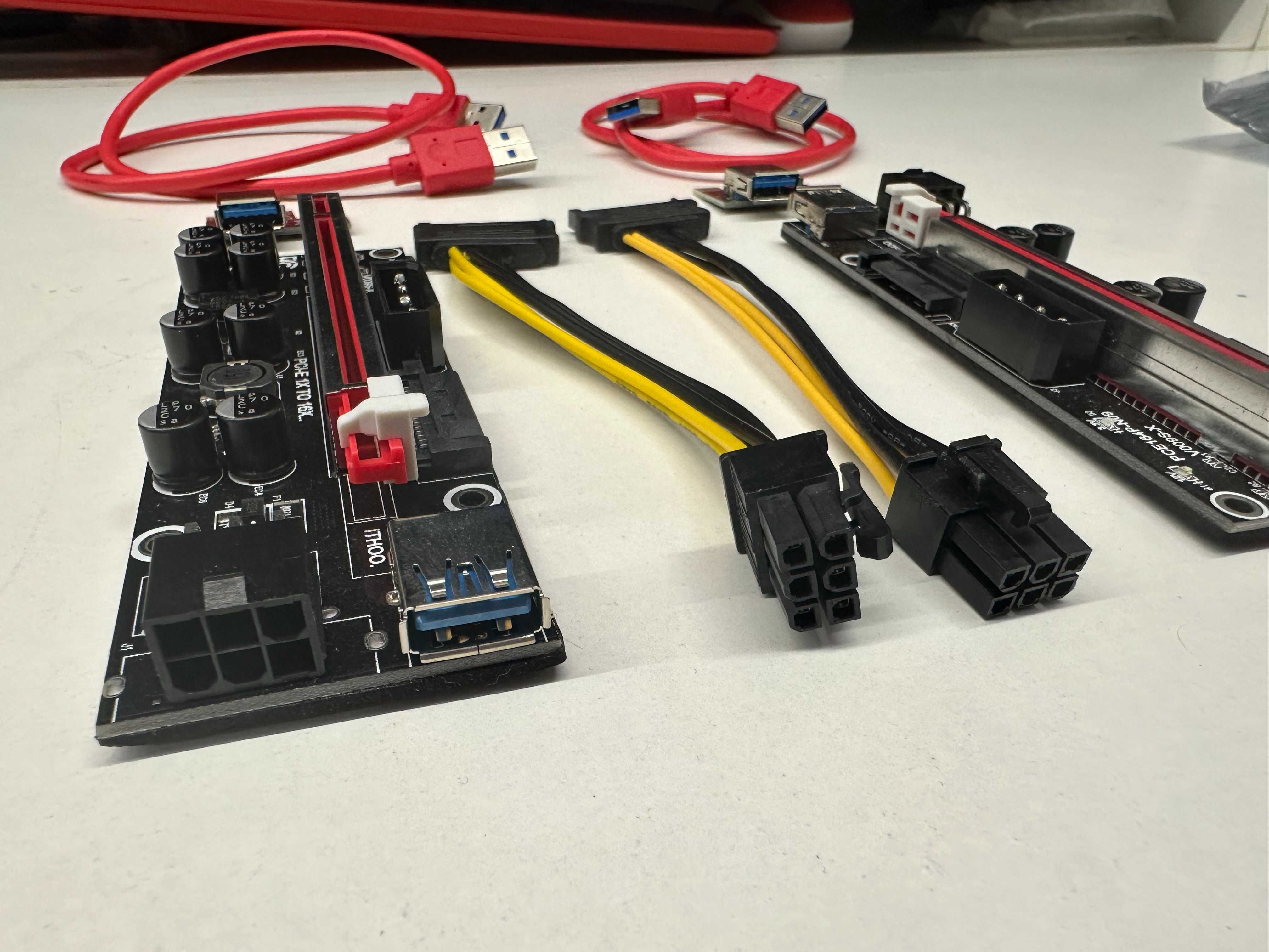 Riser PCI-E 1x16x USB3.0 SATA 6-PIN X 2szt