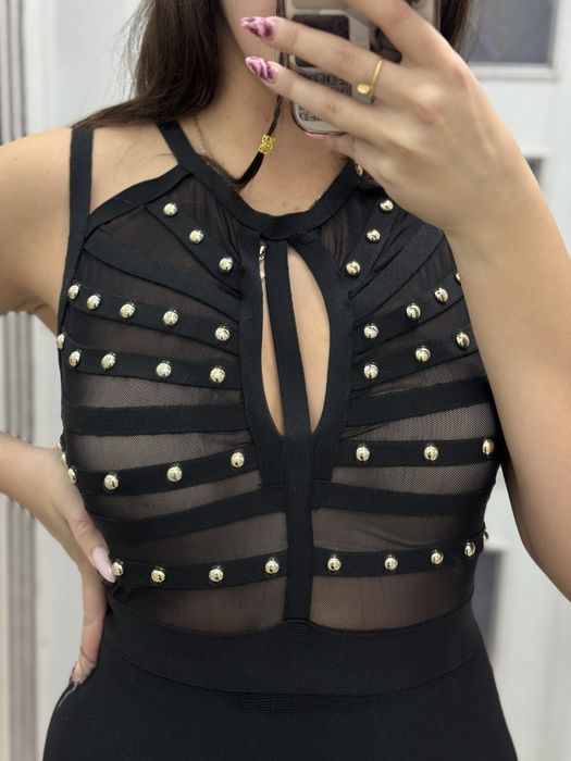 Шикарне вечірне плаття з бандажної тканини,з відкритою спиною