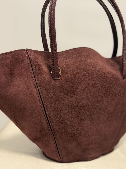 Torebka shopper muszelka skórzana zamsz Laura biaggi ala Hylak