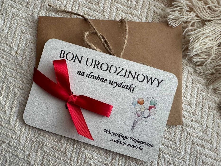 bon podarunkowy urodzinowy prezent koperta niespodzianka na pieniądze