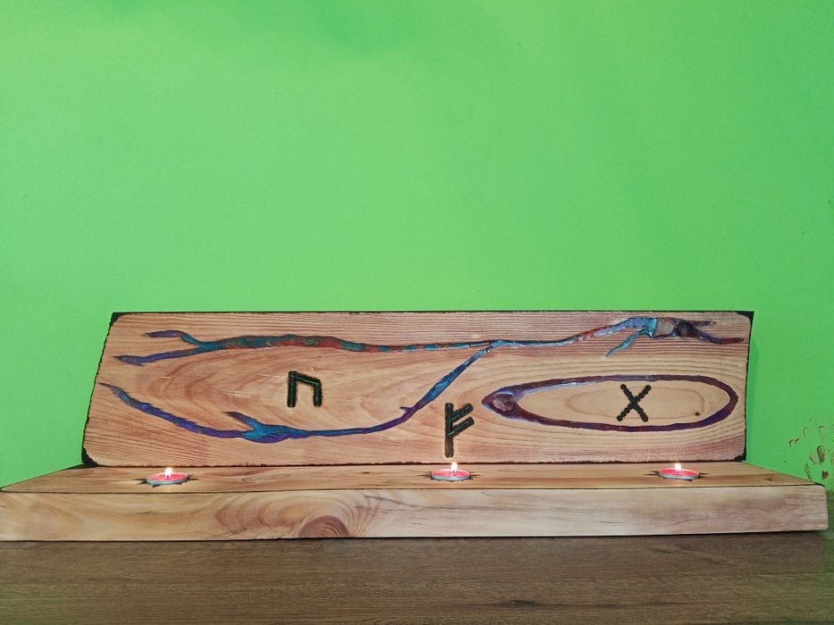 Rękodzieło Świecznik z drewna i żywicy