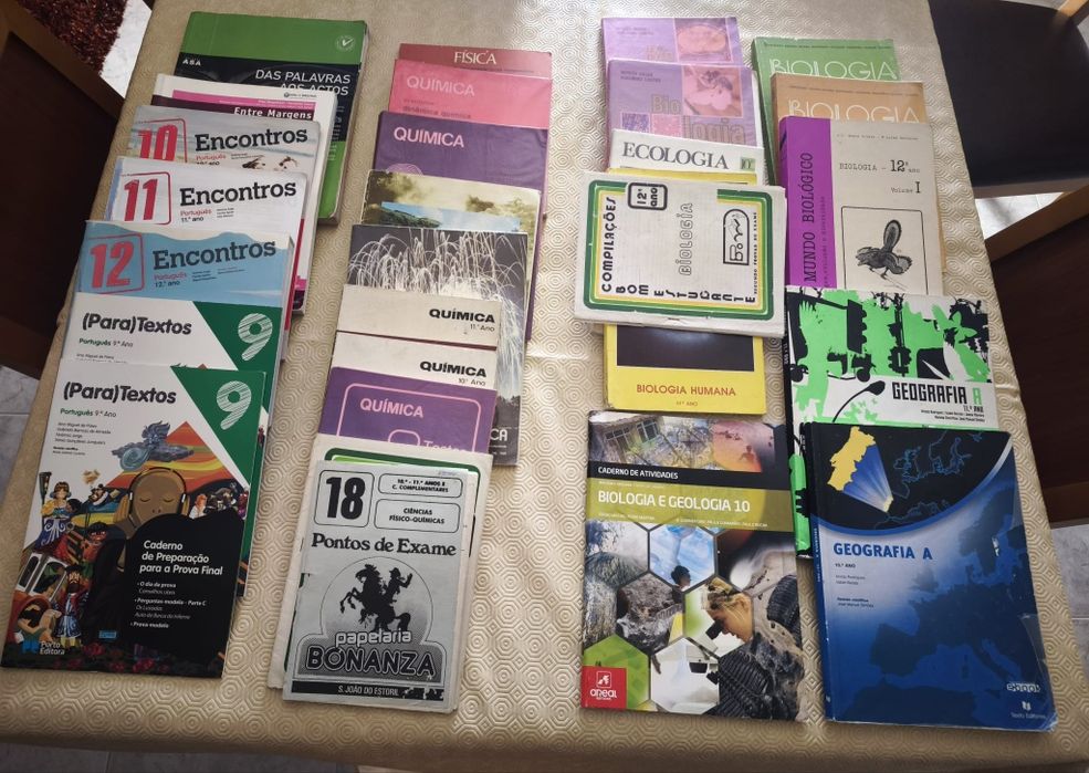 Livros escolares - conjunto de biologia, geografia e ecologia /portugu