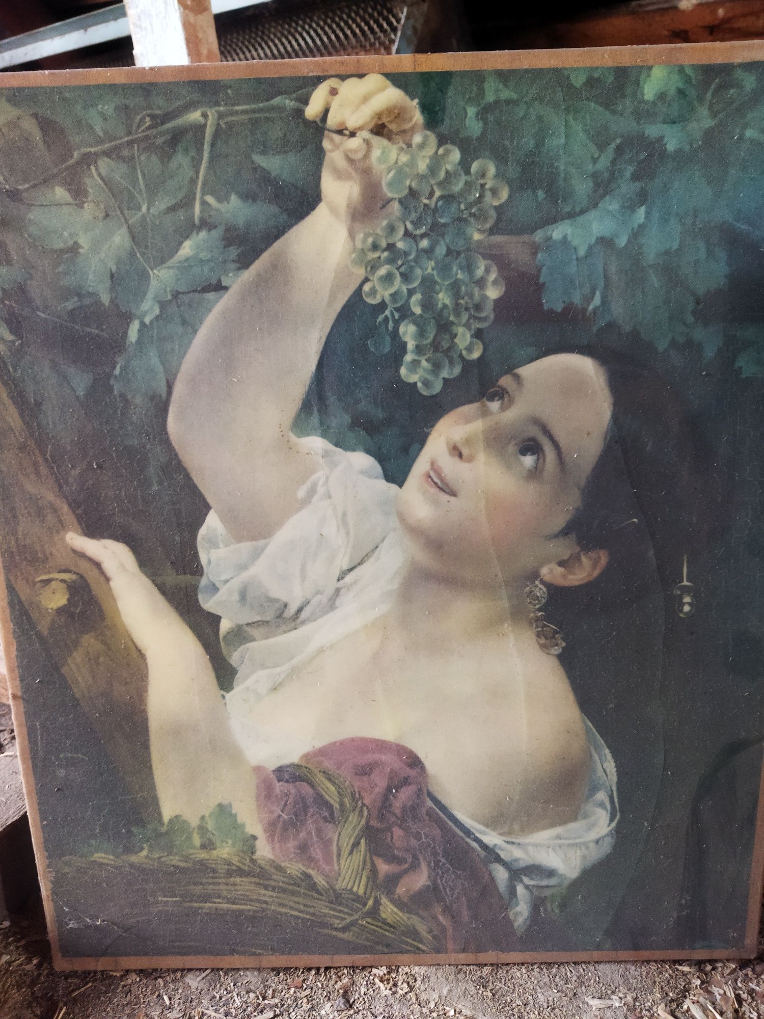 Картина  женщина с виноградом