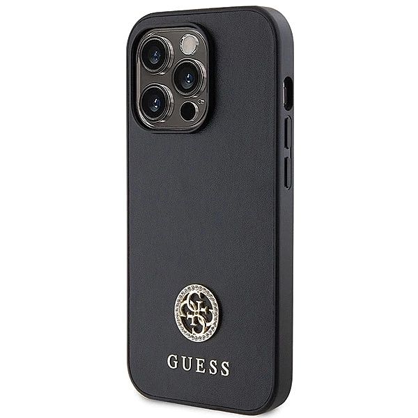 Etui Guess Strass Metal Logo na iPhone 13 Pro 6.1" - czarne