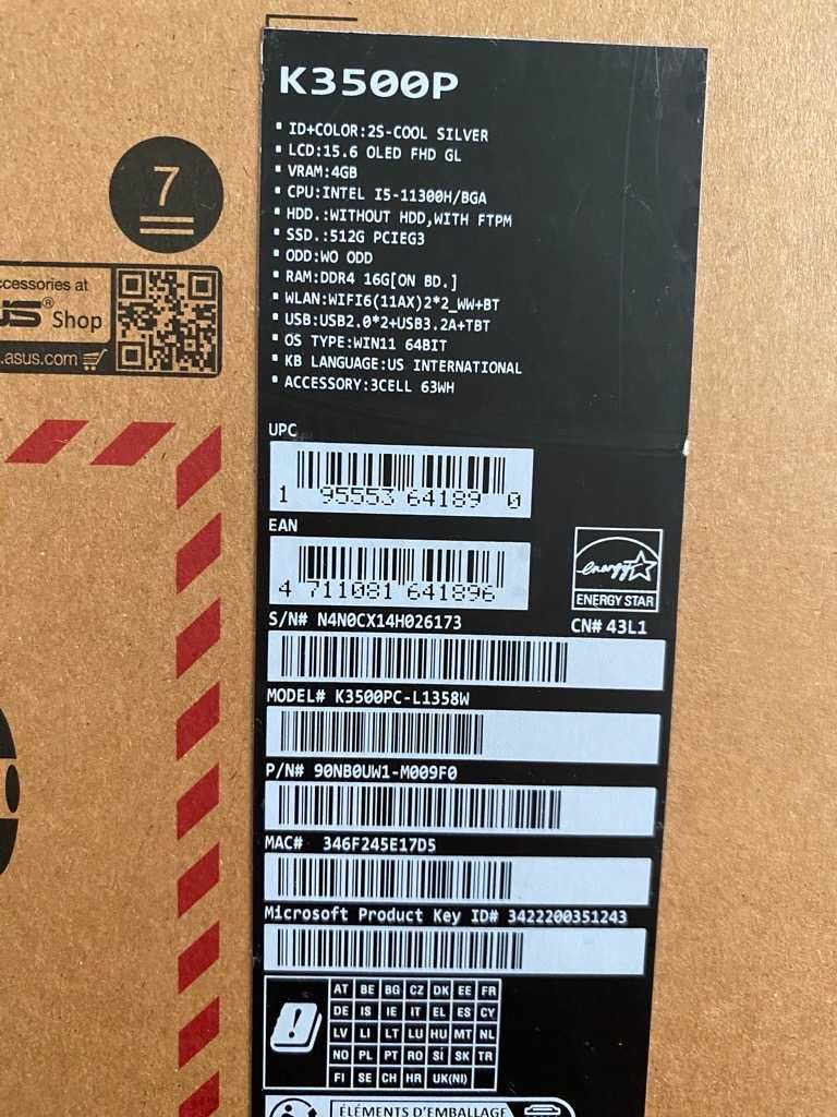 Asus Pro 15 OLED K3500P-L1358W na gwarancji do końca listopada
