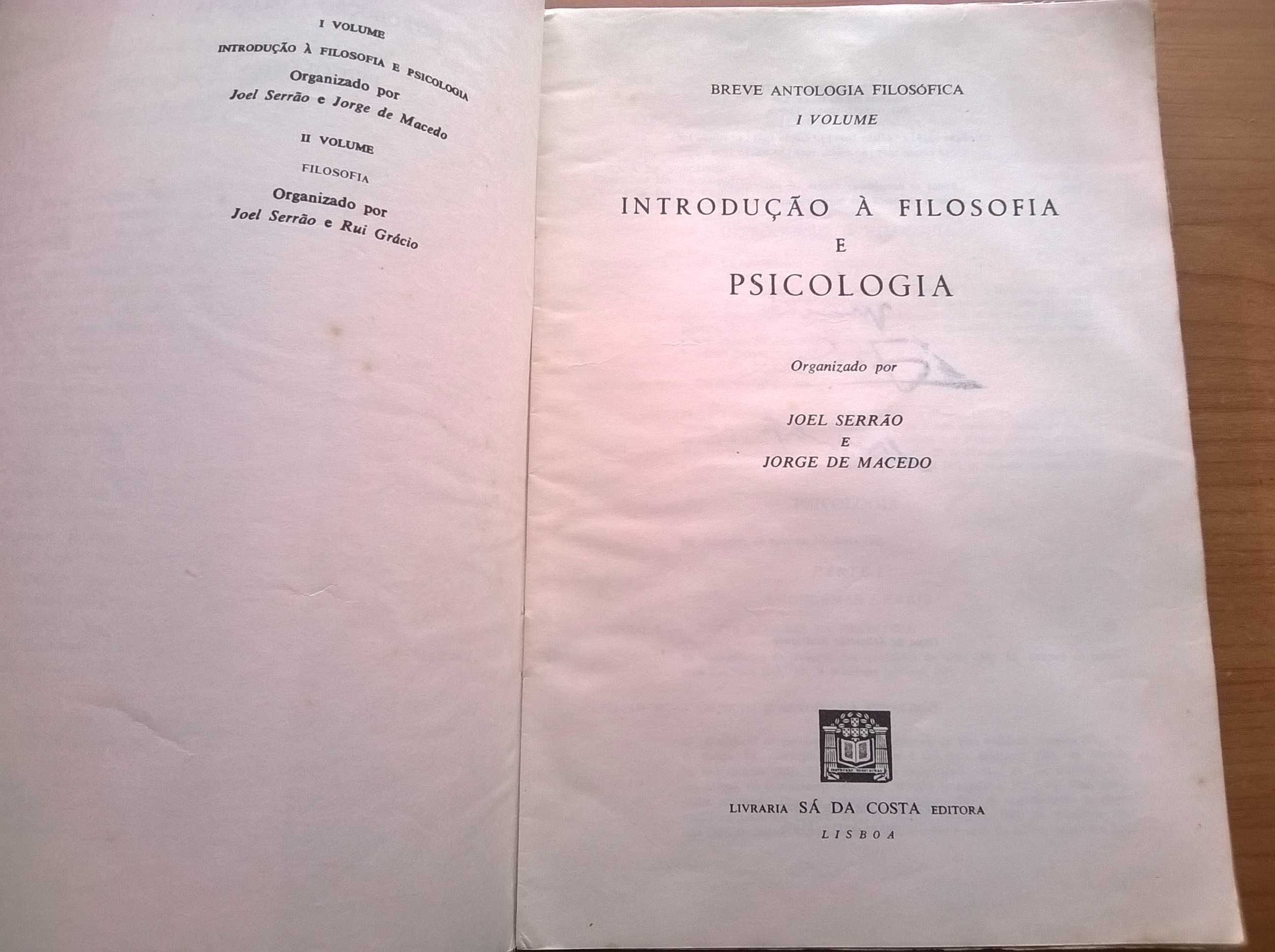 Introdução à Filosofia & Psicologia - Joel Serrão e Jorge de Macedo