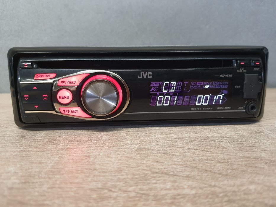 Radio Samochodowe JVC KD-R35 USB CD z MP3 AUX 4x50W RCA dla wzmacniacz