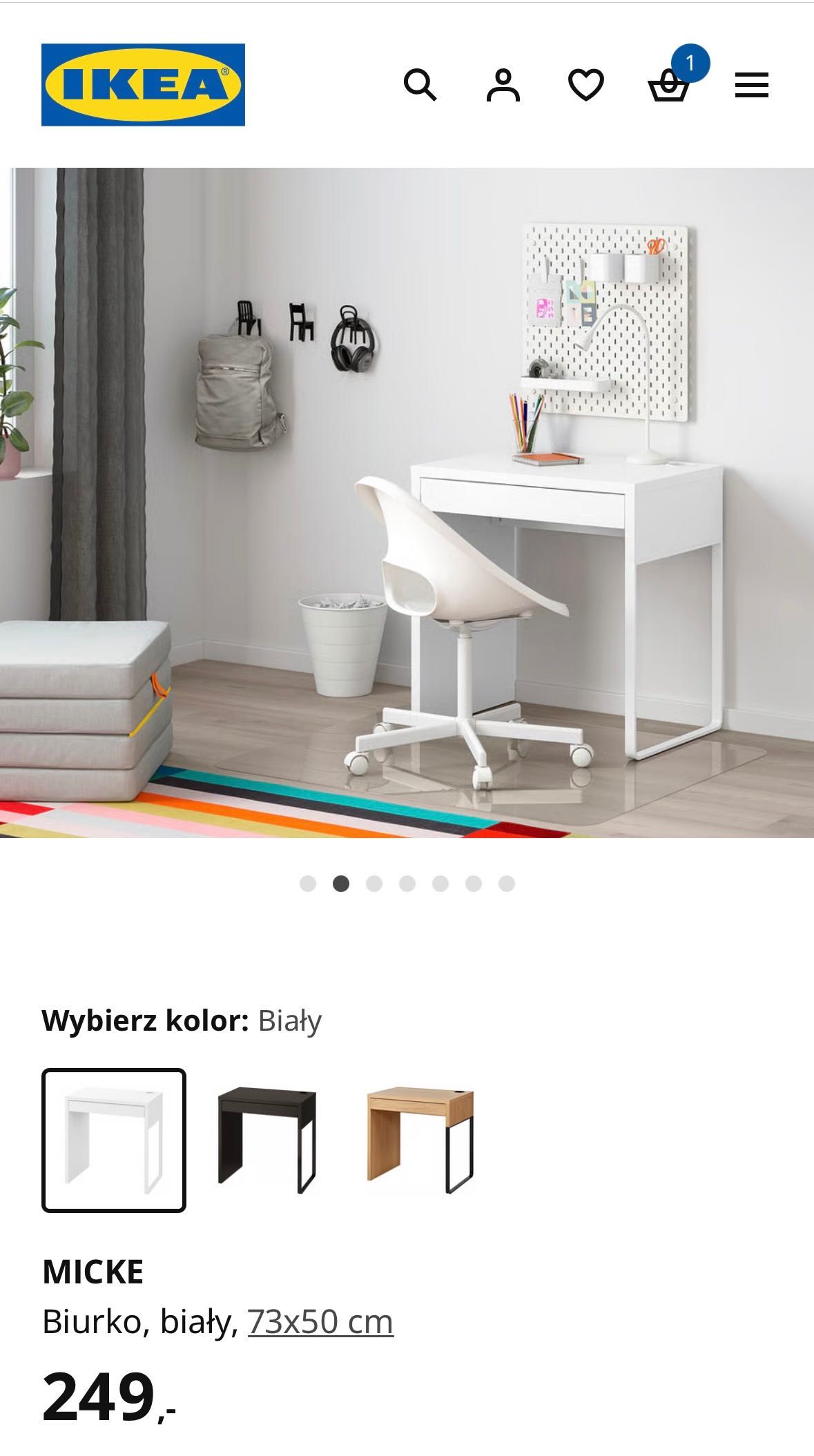 Białe biurko firmy Ikea , stan bardzo dobry