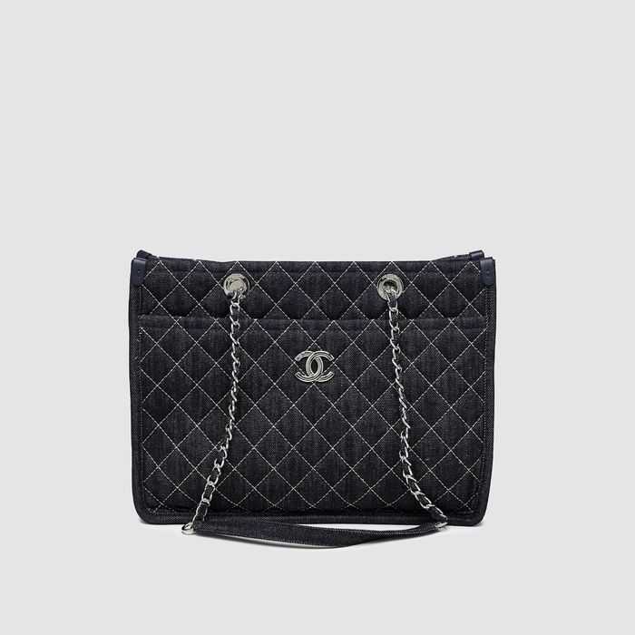 Сумка Chanel Denim Tote Bag with Wild Stitch Quilting