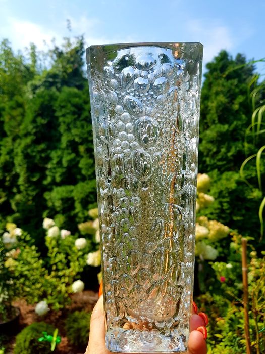 Wazon Krople Rosy,  Vintage PRL