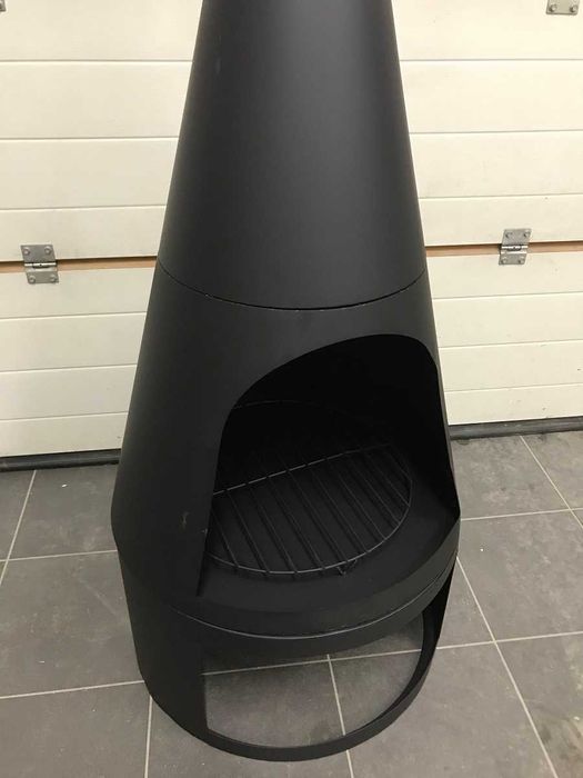 Palenisko ogrodowe Kominek ogrodowy XL 55x160 cm Stalowy czarny mat