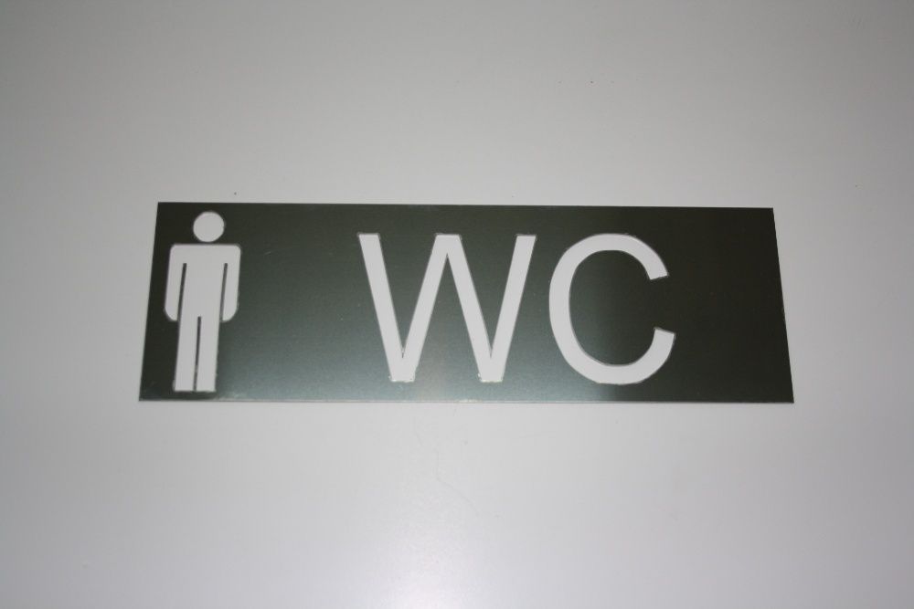 Табличка на двері туалету вбиральні WC - метал нержавійка