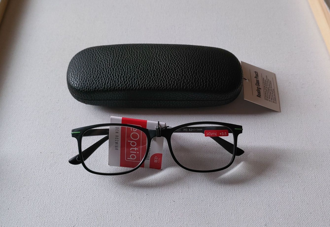 Etui + okulary eOptiq do czytania Dioptria +3,5