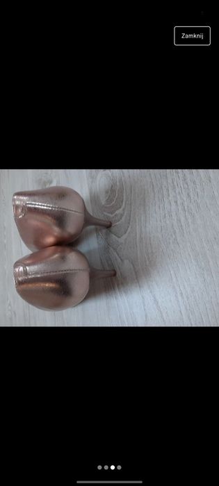 Buty ślubne Kotyl 39 golden rose połyskujące świecące