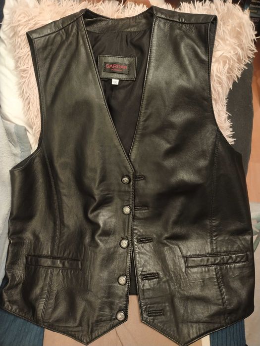 Piękna skórzana kamizelka męska r.XXL