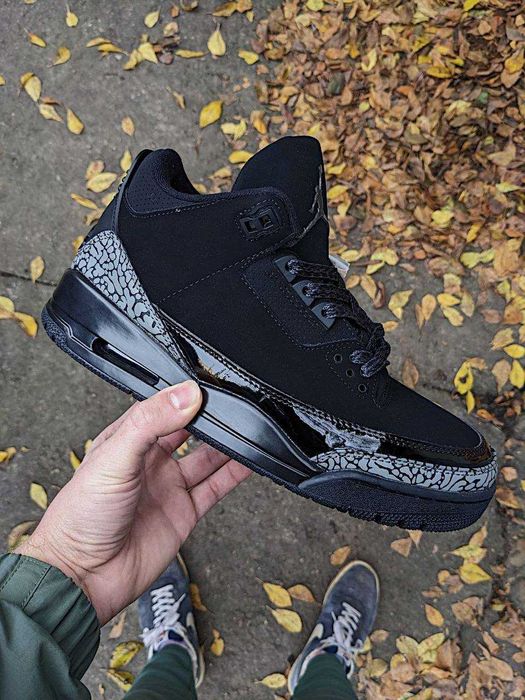 Мужские кроссовки Nike Jordan 3 "Black Cat New" Размеры 40-45