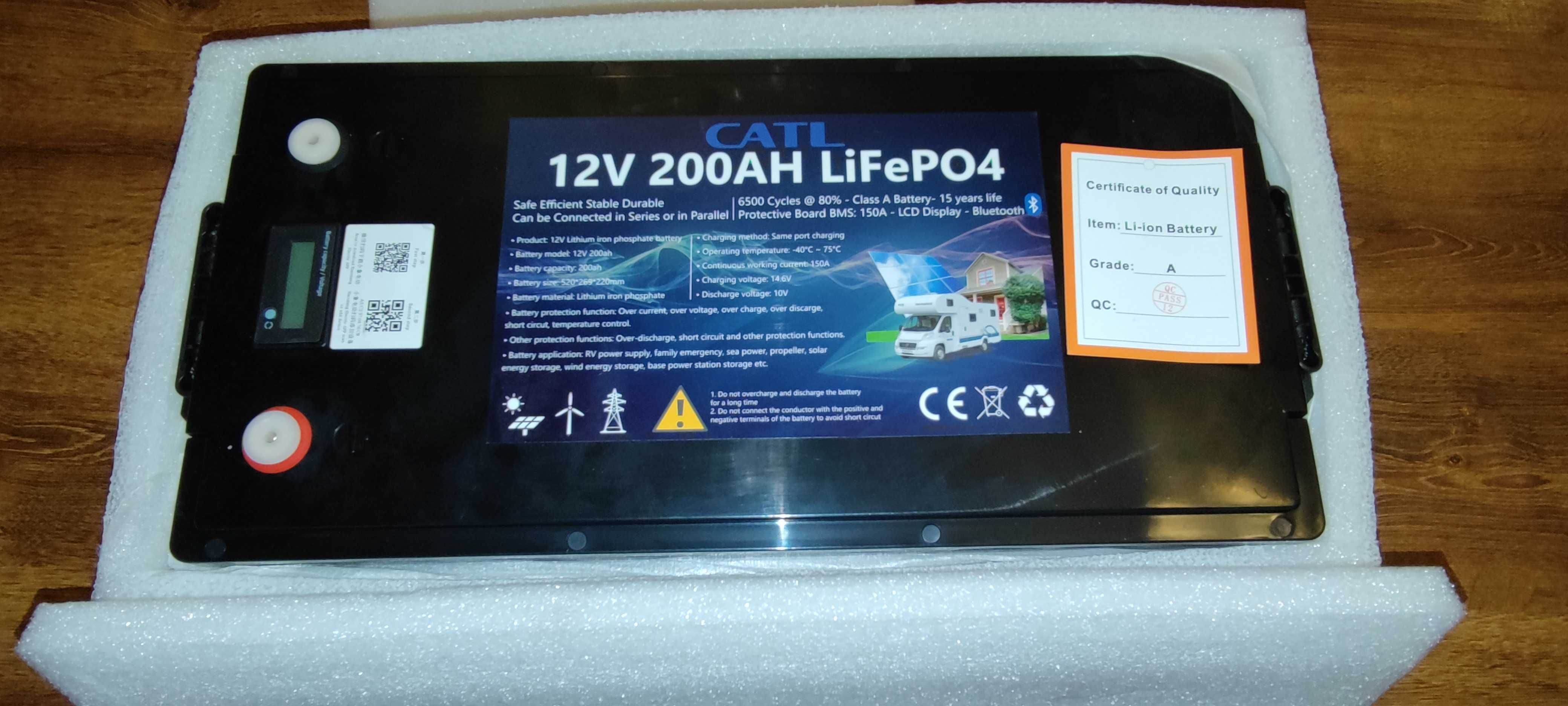 Аккумулятор LiFePO4 12,8V, 200Ah, 2560Wh bl-th bms  Осталось 12шт.
