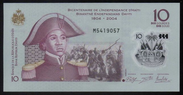 Банкнота Гаїті 10 гурдів, 2017, полімерна
