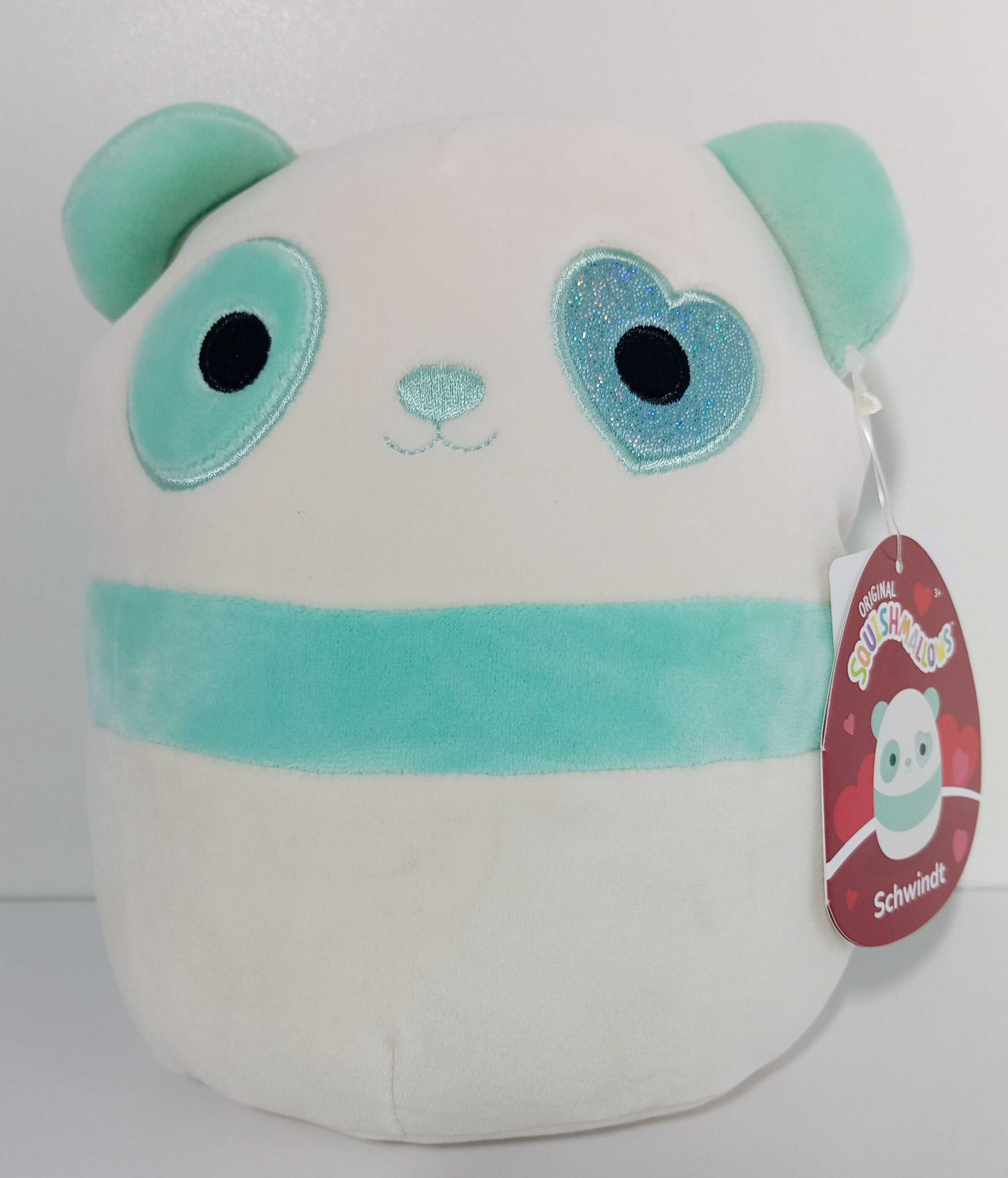 Nowa maskotka squishmallows 19 cm Walentynki miś panda