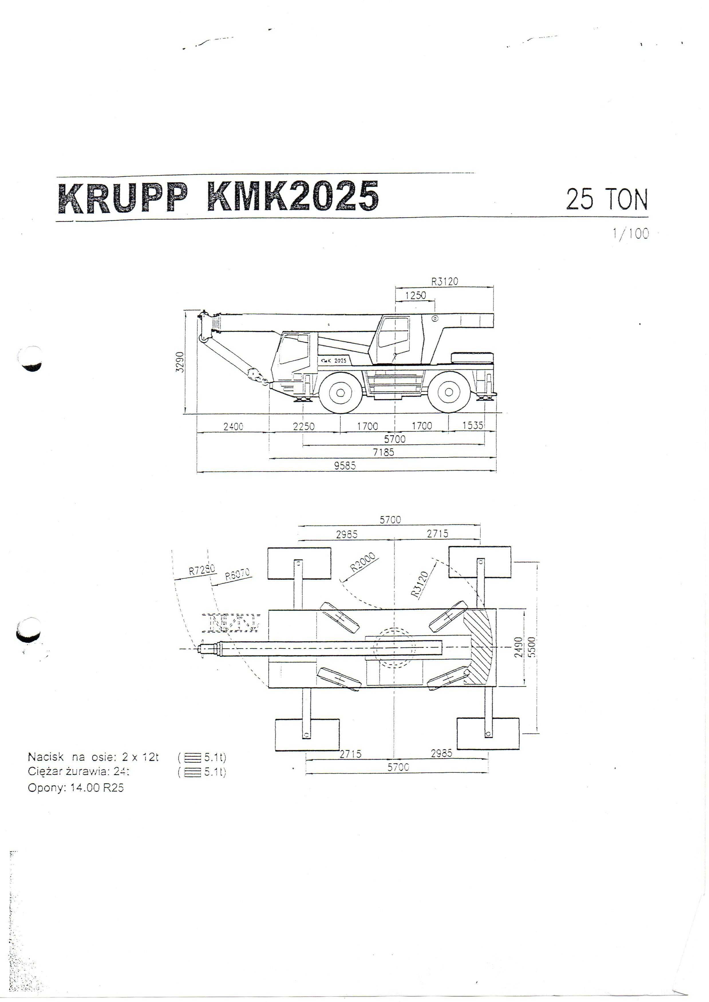 dźwig żuraw samojezdny krupp kmk 2025