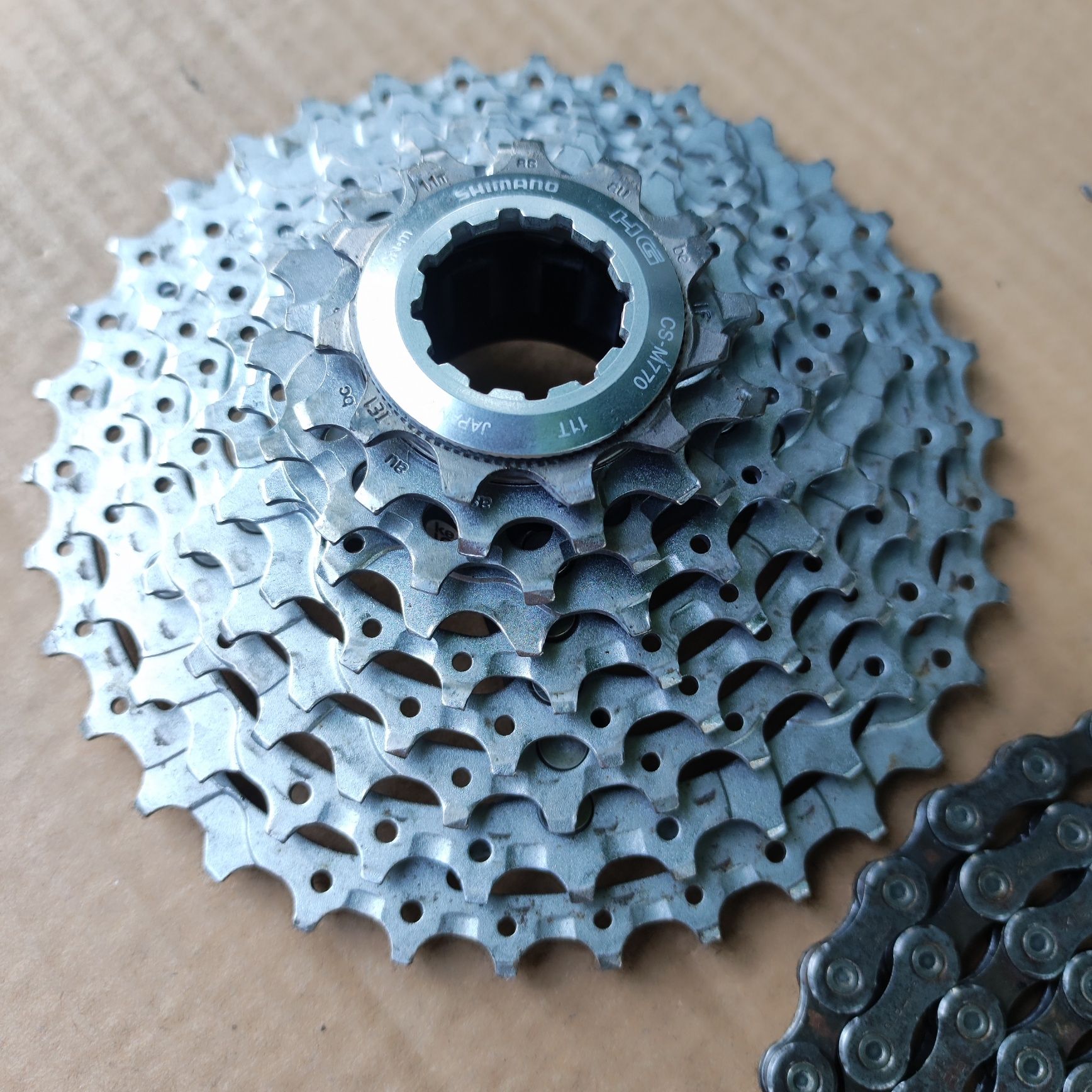 Kaseta + Łańcuch 9s Shimano deore XT CS-M770 mtb xc trekking trail