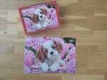 Puzzle 500 Pup in Pink Flowers / Szczenię w różowych kwiatach