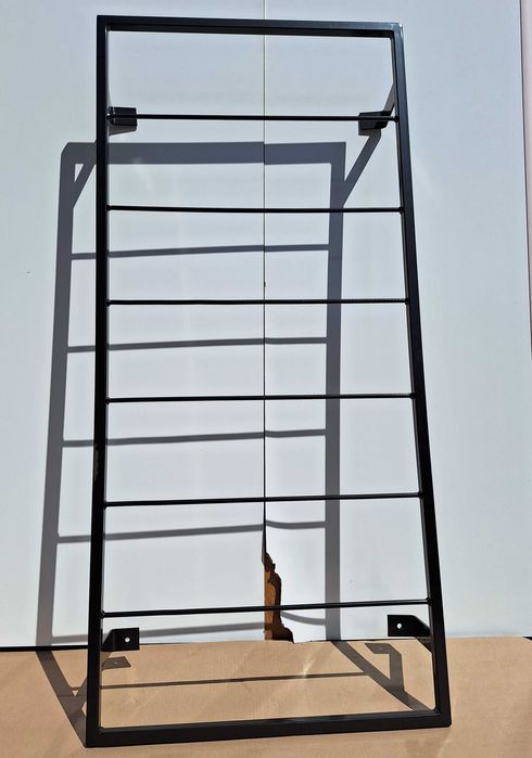 Metalowa pergola ścienna loft 130x60 cm czarny półmat 2 sztuki