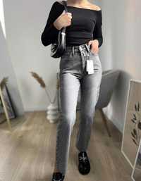 Zara Джинси прямі сірі джинси