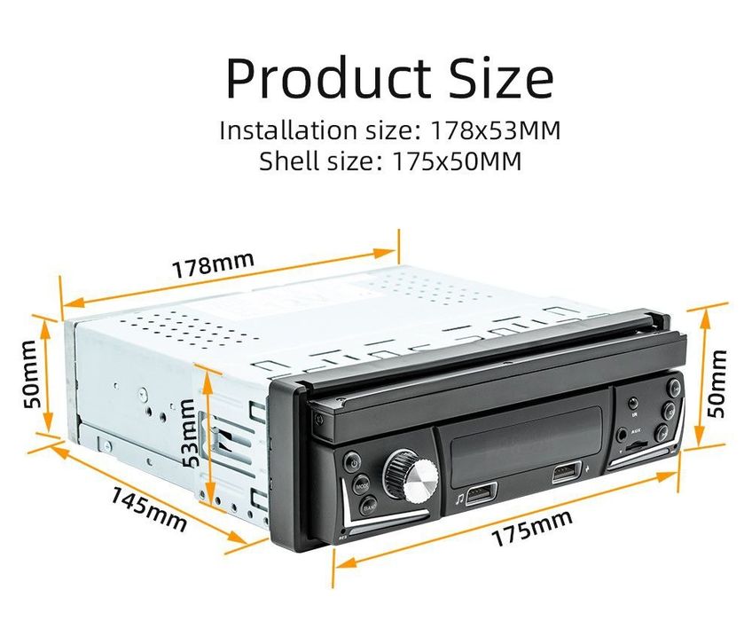 Автомагнітола висувний екран 7" Carplay/AndroidAuto Bluetooth FM USB