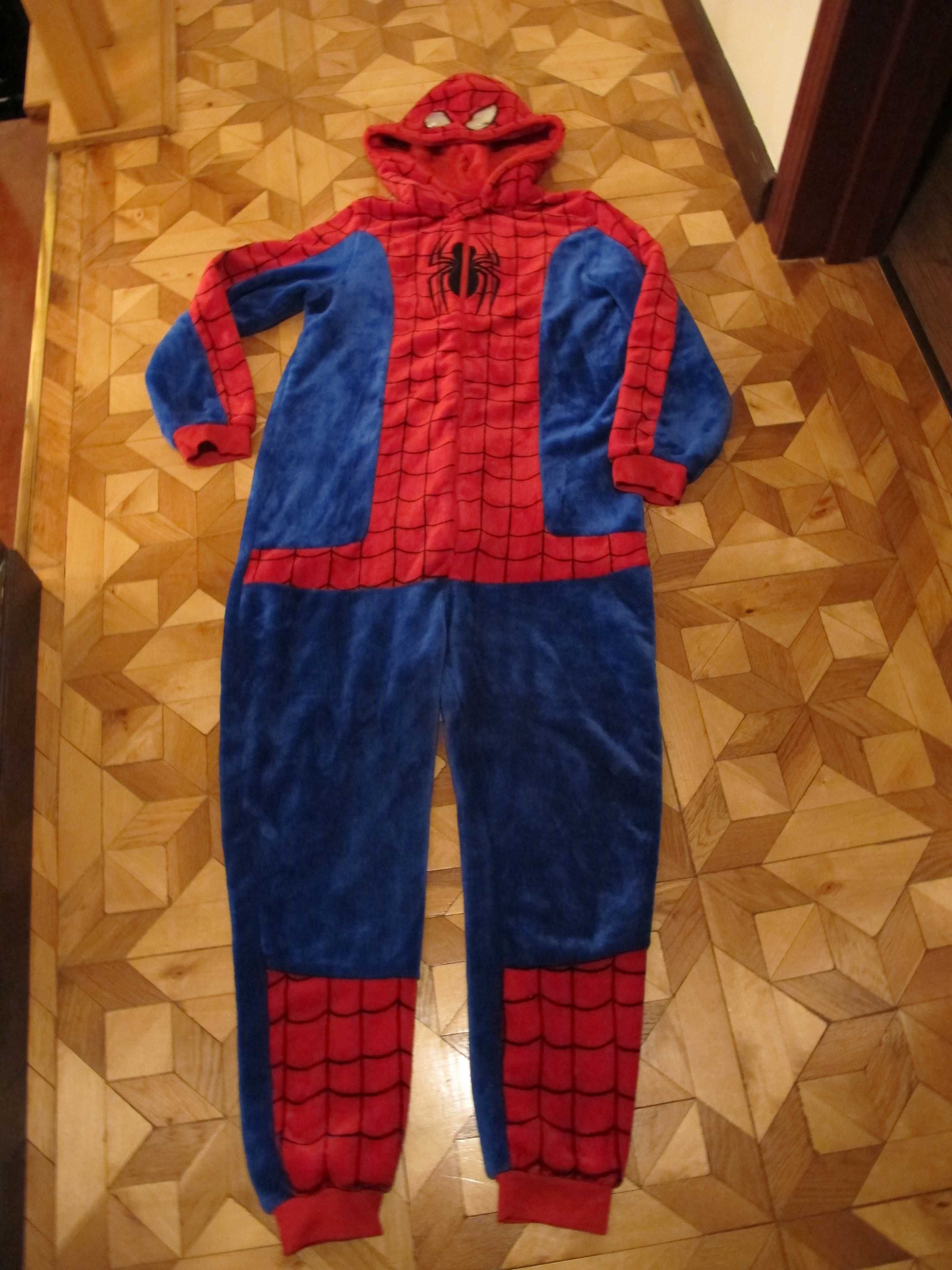 Strój kostium spiderman r 170+maska świecąca  14-15 lat Nowy