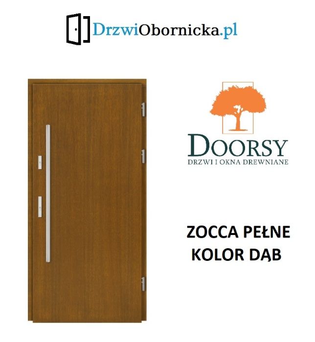 Drzwi DOORSY ZOCCA drewniane zewnętrzne wejściowe 100mm grubości