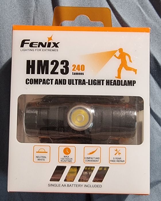 Czołówka latarka LED Fenix HM23 EDC AA baterie akumulatorki