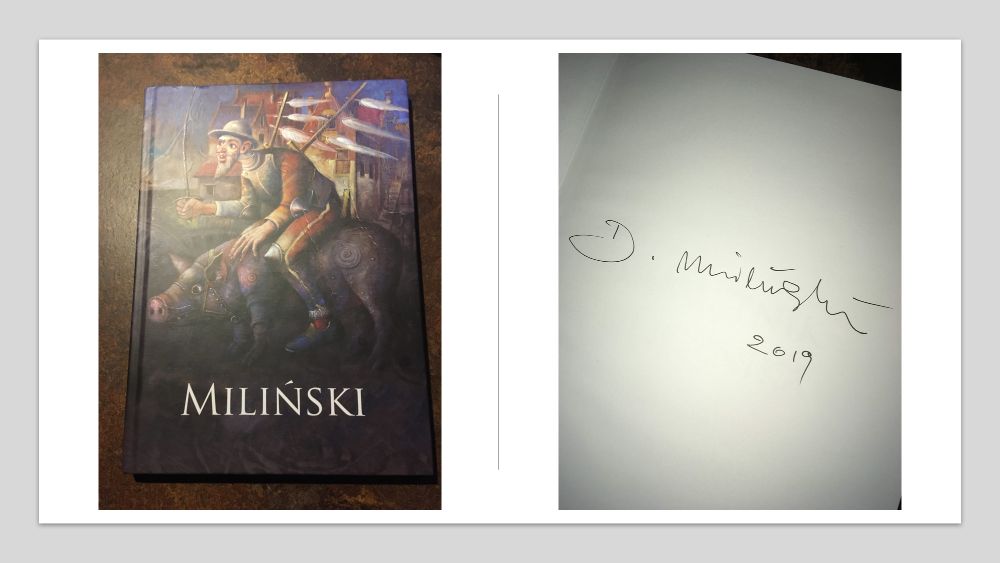 Dariusz Miliński, obraz "Odejść w samą porę" olej na płótnie, 101x101