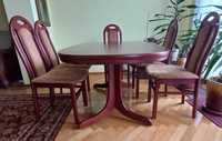 Stół do pokoju.  6 krzeseł wyściełanych