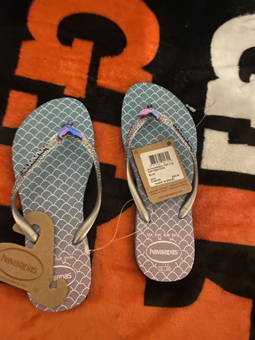 Dziewczece sandaty Havaianas dzieciece Slim Glitter Blue